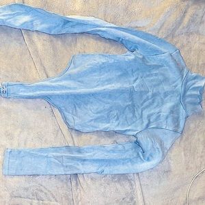 Acid wash blue leotard